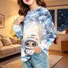 Children's Christmas Print Long Sleeve Neck Shirt with Pocket for Boys and Girls