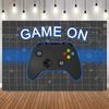 Kids Birthday Party Decor Photography Background Game On Theme Video Gamer Neon Green Gaming Next Level Up Backdrop Props31