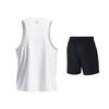 Li-Ning Plain Simple Quick-Dry Breathable Loose Comfortable Versatile Sleeveless Vest Casual Sports Suit Men suit Off-White Black YVSW033-1+YKST119-1