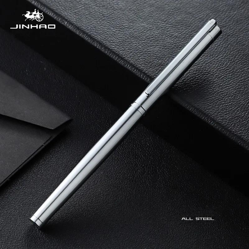 JINHAO 126 Platinum Fountain Pen All Steel Fine Nib Financial Office Student School Office Supplies Ink Pens Stationery PK 9019