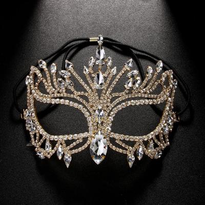 Full Face Rhinestone Mask Veil Facial Jewelry Accessories Creative Masquerade Mask  Photo Prop