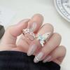 High Sense Gradual Change Butterfly Enamel Open Ring Flower Bead Niche Design Temperament Exquisite Ring Woman