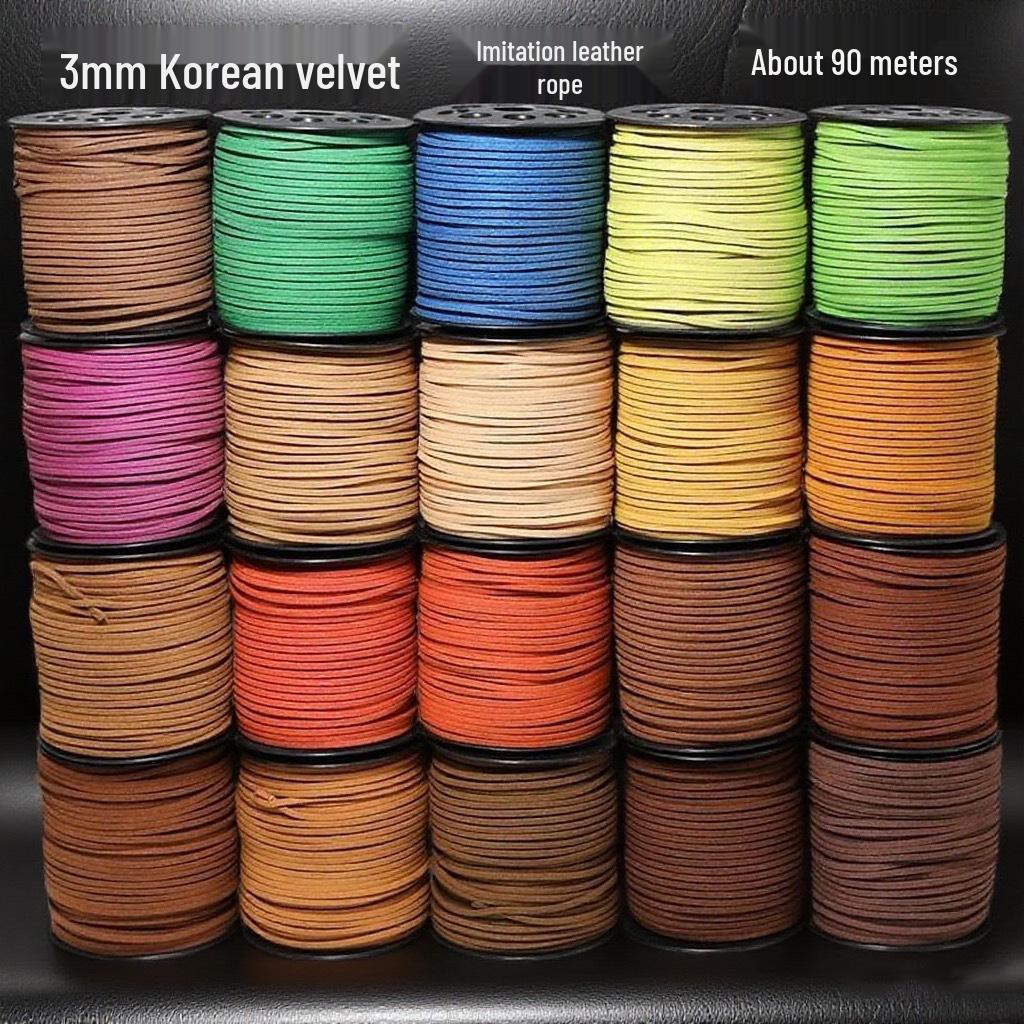 5mm Doppelseitiges Koreanisches Samt-Wildlederband für DIY-Schmuck, Armbänder, Geschenkboxdekoration und Bindeband.