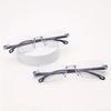 12pcs Elegant Rimless Reading Glasses for Women & Men Transparent Lightweight Plastic Frames with Golden Accents