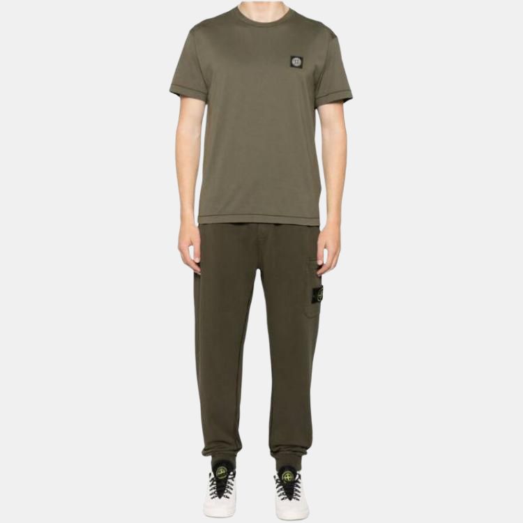 Stone Island SS25 Solid Color Mid Waist Side Pocket Knit Sweatpants Men Bottoms Green K1S156200644S0051-V0054