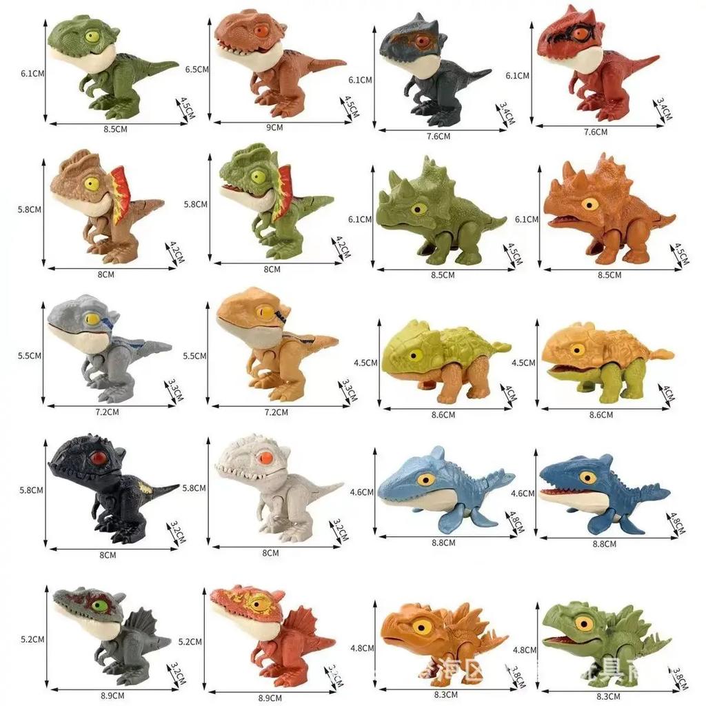 Non-Toxic Jurassic Finger Dinosaur Triceratops Tyrannosaurus Model Toys For Kids Creative Finger Biting Dinosaurs Interactive Toy Children Gift