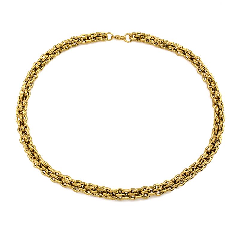 Rings Cross Connected Corn Stainless Steel Chain Necklace for Men Women 50cm Long Can be Customized Length
