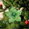 Glitter Artificial Flower Christmas Decoration DIY Christmas Tree Wreath Ornaments Faux Poinsettia Flower for Xmas New Year Wedding Party Holiday