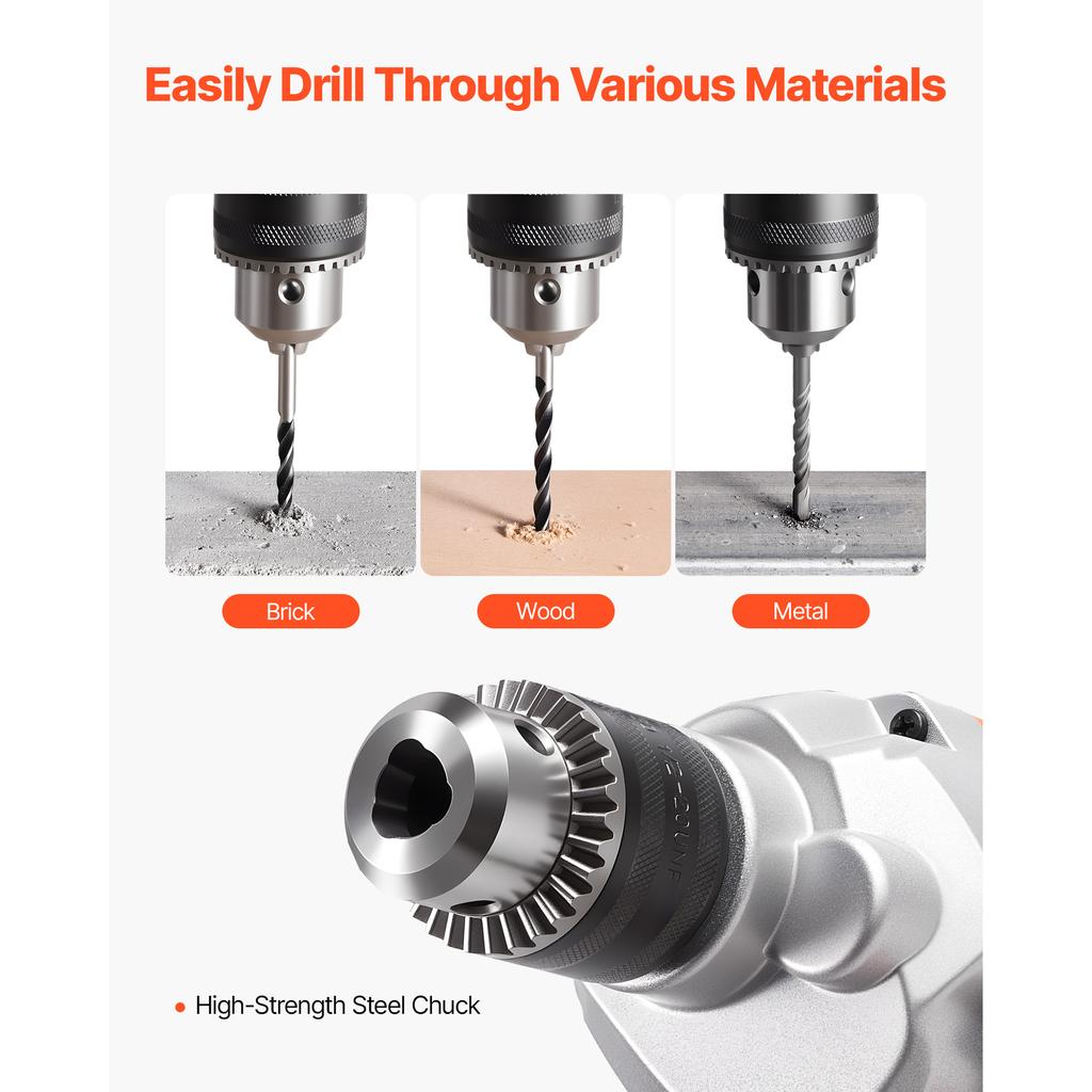 SucceBuy Drill Mixer 1/2in 5/8 In Corded Electric Drill Mixer Set Mixing Drills Machine D-Handle Handheld Cement Mixers