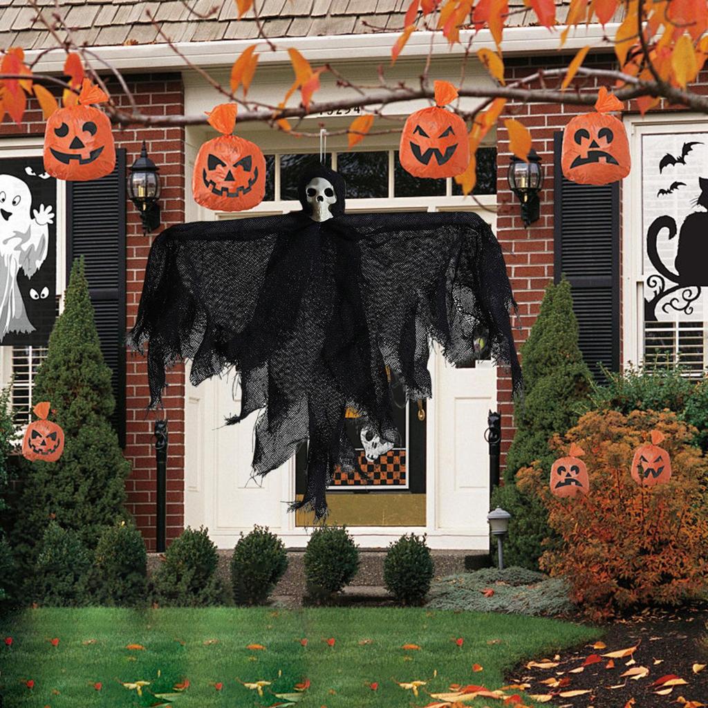 Halloween Hängedekoration, Partydeko, Ornament, Halloweens Skelett fliegend, Gruselig für Terrasse Spukhaus