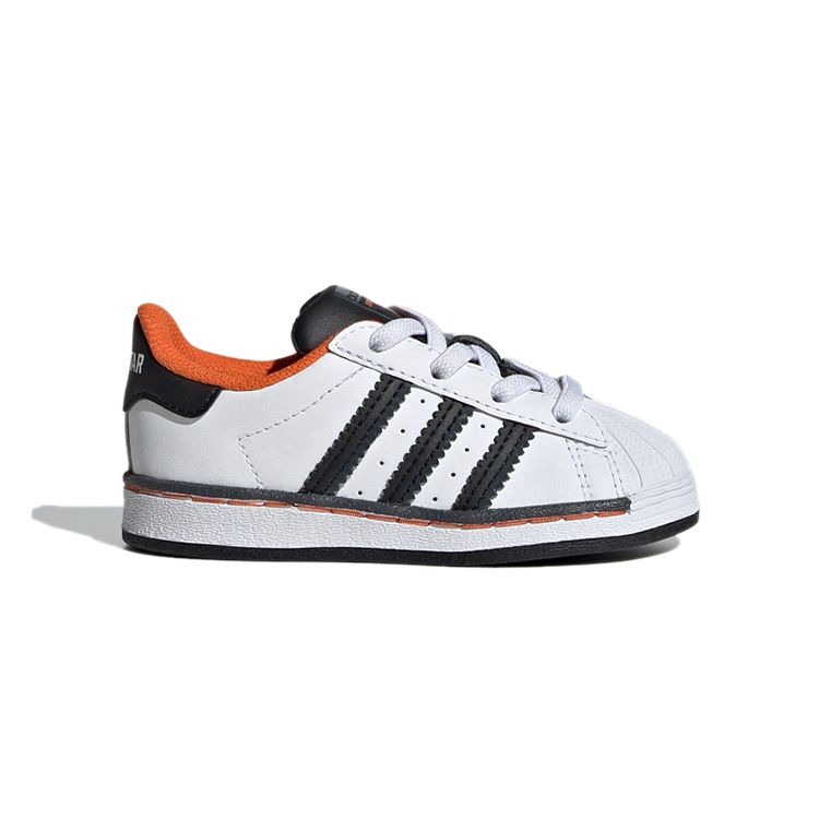 Adidas Originals Superstar El Comfortable Versatile Shock Absorbing Low Top Walking Shoes Baby Shoes White Black FV3693
