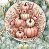 Iron Wall Art Pumpkin Wreath Metal Decor For Home And Garden