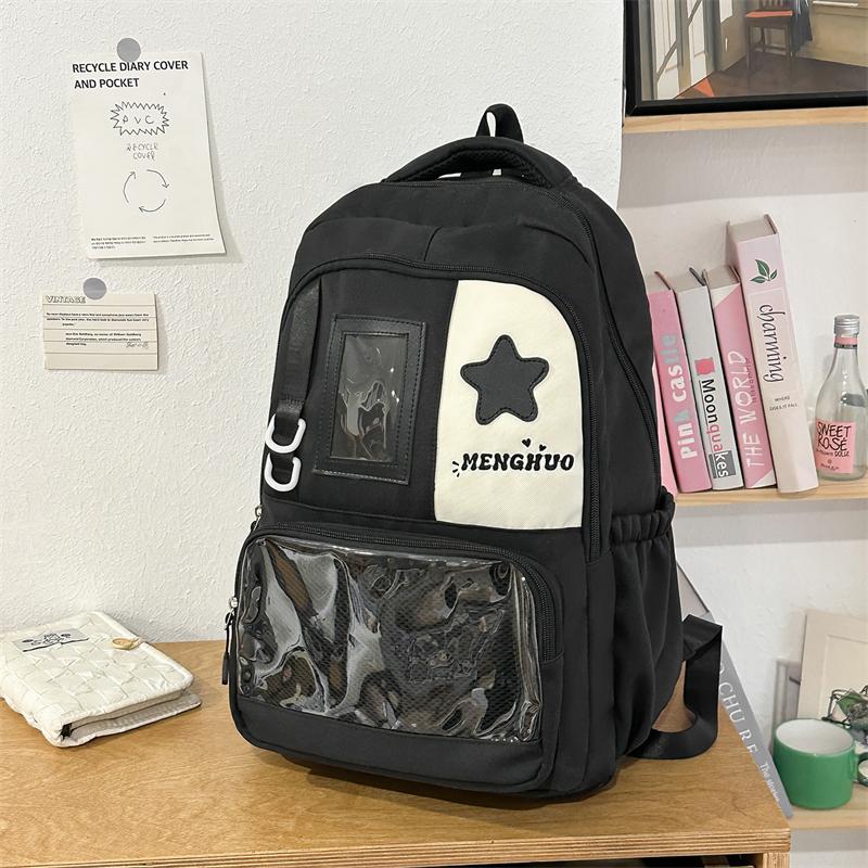 Cute Star Design Backpack for Women and Girls – Lightweight School Bag with Front Pocket, Mesh Compartment – Perfect for Daily Use, College, or Travel