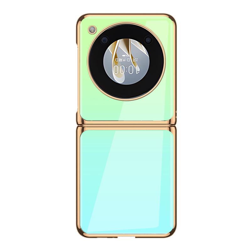 Nubia Flip Case: Galvanisierte Glasabdeckung mit Farbverlauf – kreatives, wortloses Design