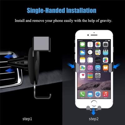 Support de Téléphone Portable Fixation Double Triangle Multifonctionnel Gravité Voiture Aérateur Support Téléphone pour Accessoires Téléphone Auto Support