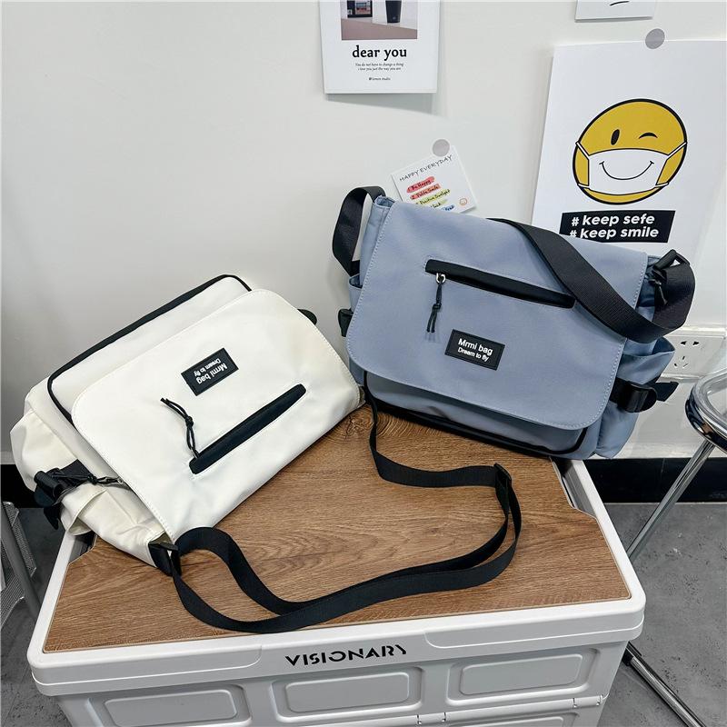 One Shoulder Crossbody Bag for Class Casual Backpack Japanese Bag Female Harajuku Retro Postal Bag School Bag
