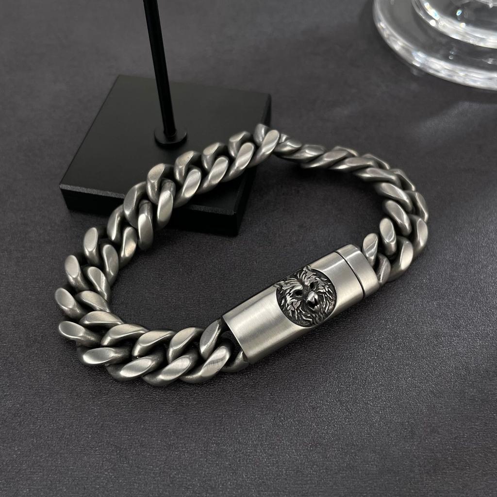 Personality Lion Bracelets for Men Stainless Steel Chinese Traditional Bracelet Bangle Jewelry Purchase ALN25123162