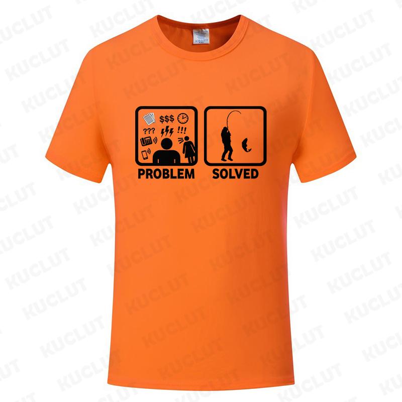 

Funny The Problem Is Solved Marriage Divorcee Love Fishing Print Men T-Shirts Breathable Tee Clothes Summer Streetwear Tops 4XL