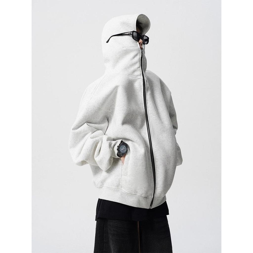 Unisex Heavyweight Hooded Sweatshirt – Spring/Autumn High-End Loose Fit Cardigan