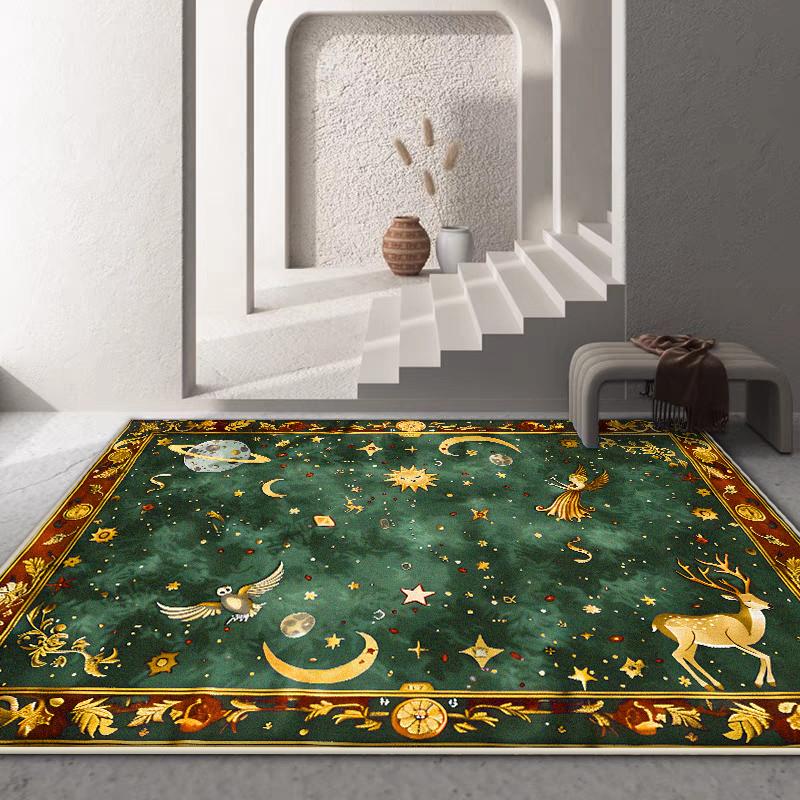 Luxury Starry Sky Design Living Room Carpet Decoration Bedroom Bedside Fluffy Plush Rug Lounge Children Non-slip Floor Mat Soft