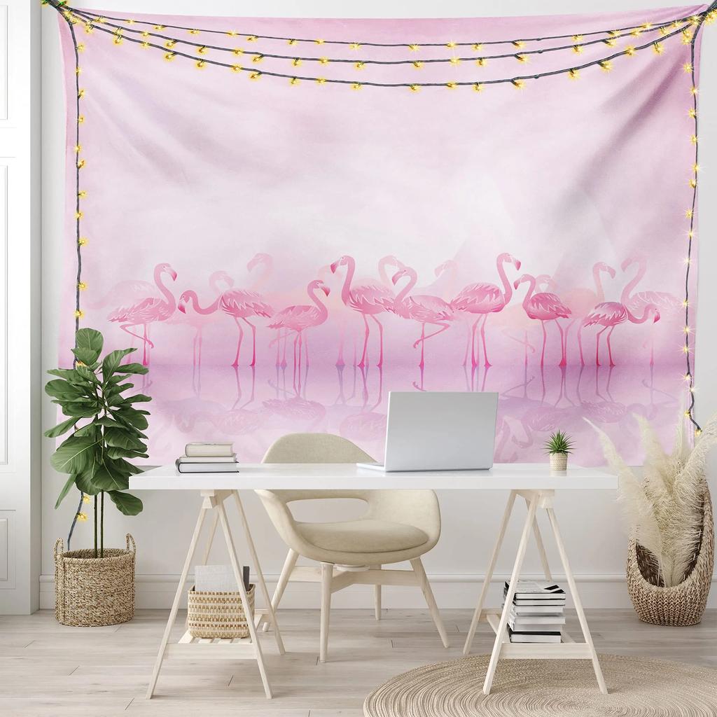 Flamingo Tropical Beach Tapestry Hippie Flamingo In Beach Seaside Tapestries Wall Hanging Art for Bedroom Living Room Dorm Home
