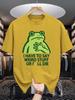 Unisex Crew Neck Tee Funny Frog Quote Graphic Print Soft Cotton Loose Breathable Short Sleeve Summer Casual Street Wear Tee Tops