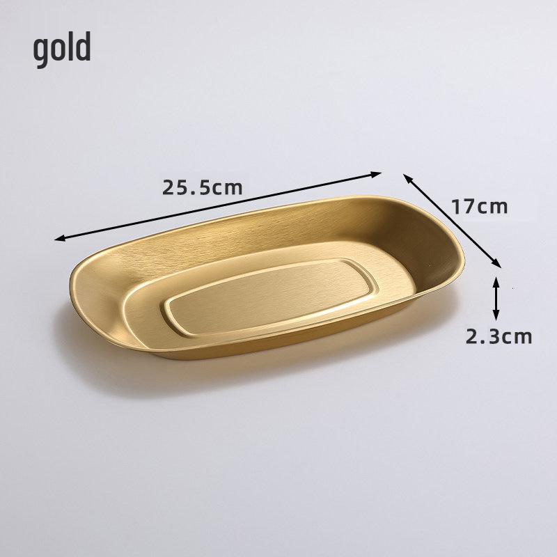 Korean Style Stainless Steel Rectangular Dinner Plate for Fish, Cold Dishes, Rice Noodles, BBQ, Vegetables, and Hot Pot Preparation.