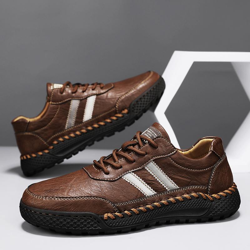 38-46 Herren Retro Echtleder Freizeitschuhe Winter Plus Samt Stiefeletten Frühling/Herbst Herrenstiefel