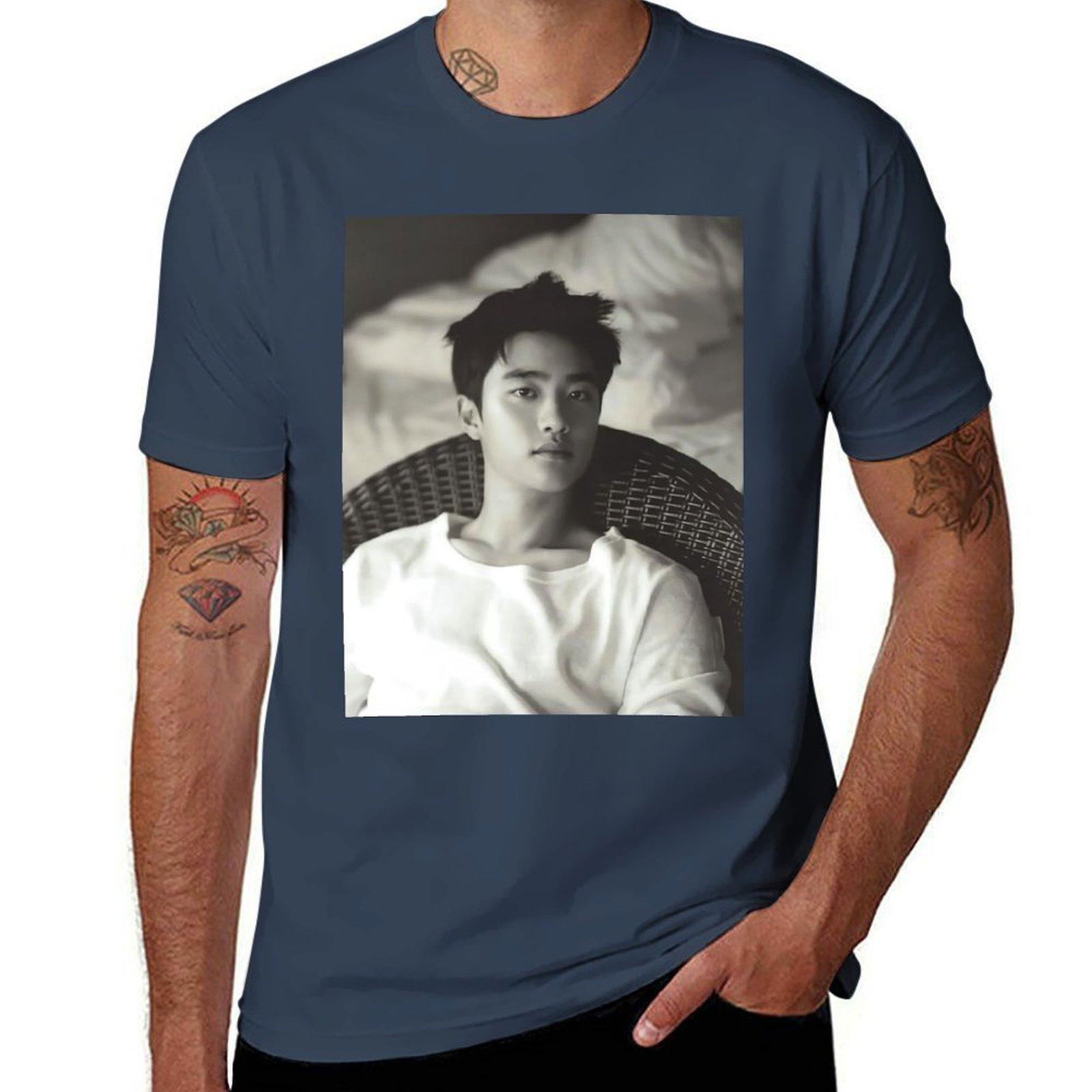 Kyungsoo Tshirt Simple Casual Short Sleeve Cotton Tshirt S