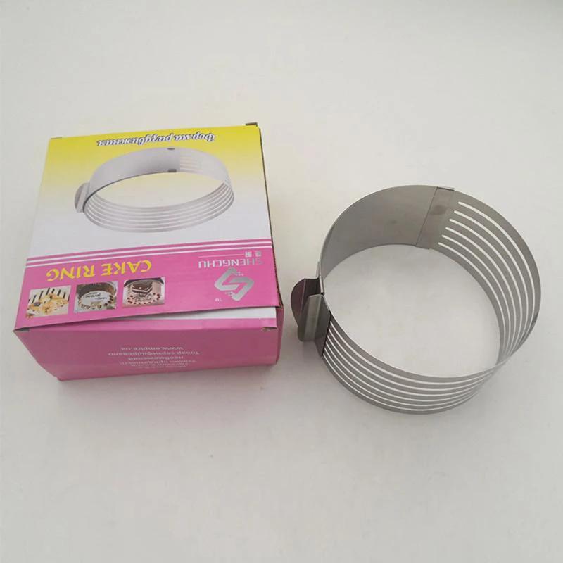 1Pc Verstelbare Ronde Brood Cake Cutter Slicer Rvs    Ring Schimmel Bakken Tool 6 Lagen  Mousse