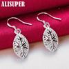 925 Sterling Silber Blätter Tropfen Ohrringe Schmuck
