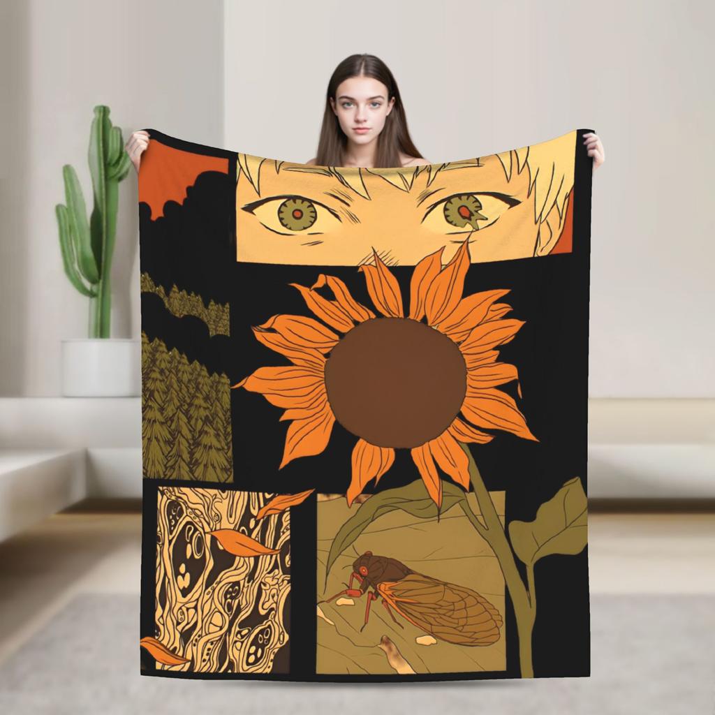Super Soft The Summer Hikaru Died Manga Throw Blanket Premium Flannel Fleece Lightweight Bed Blanket Fuzzy Plush Bedspread