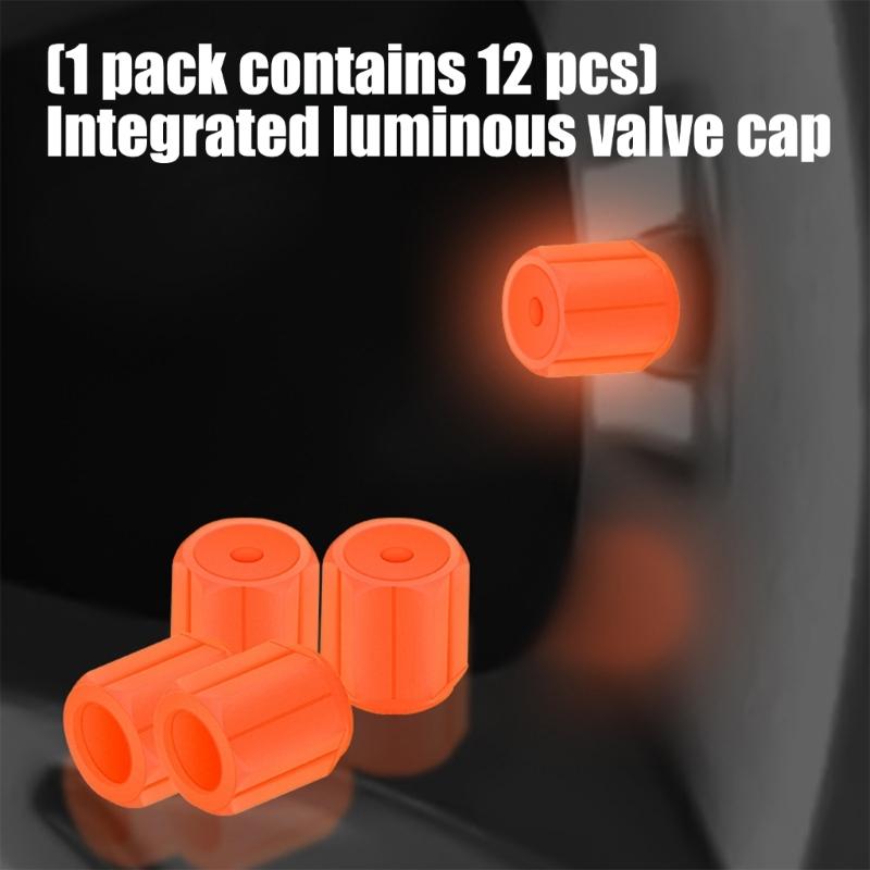 Corrosion Resistant Rubber Valves Stem Covers Caps Glow at Night for Bike Truck Automotive Safety on Cars Motorcycles