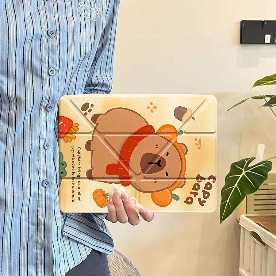 Holder Cover Tablet Case For iPad Pro 11th 10th 9th 8th 7th 12.9inch Pro 2025 Air 4 5 M3 M2 1 2 M4 11inch Mini 6 7 Capybara