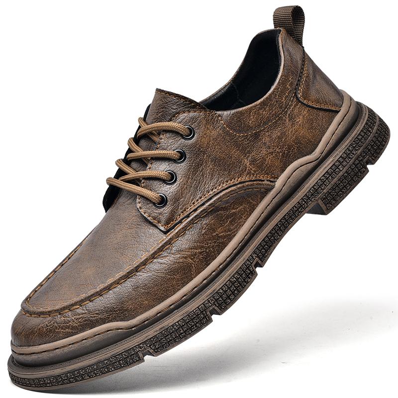 

Горячая Распродажа Мужская Повседневная Обувь Брендовые Дышащие Британские Мужские Кроссовки 2024 Модные Мягкие Туфли На Шнуровке На Плоской Подошве Для Вождения Черные Туфли 38 коричневый