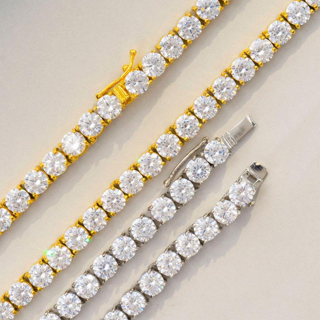 3mm Stainless Steel Tennis Chain with Zircon, Single Row Men's Hip-Hop Jewelry