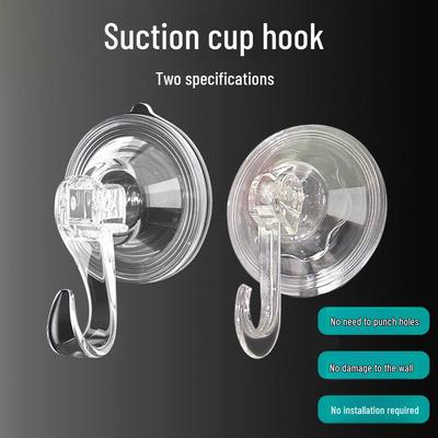 Plastic Suction Cup Hook - Rust-Free, Traceless, No-Punch Sticky Hook for Bath and Kitchen