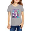 Fashionable Round Neck Short Sleeve Work Clothes Printed Tops For KID Summer Tops