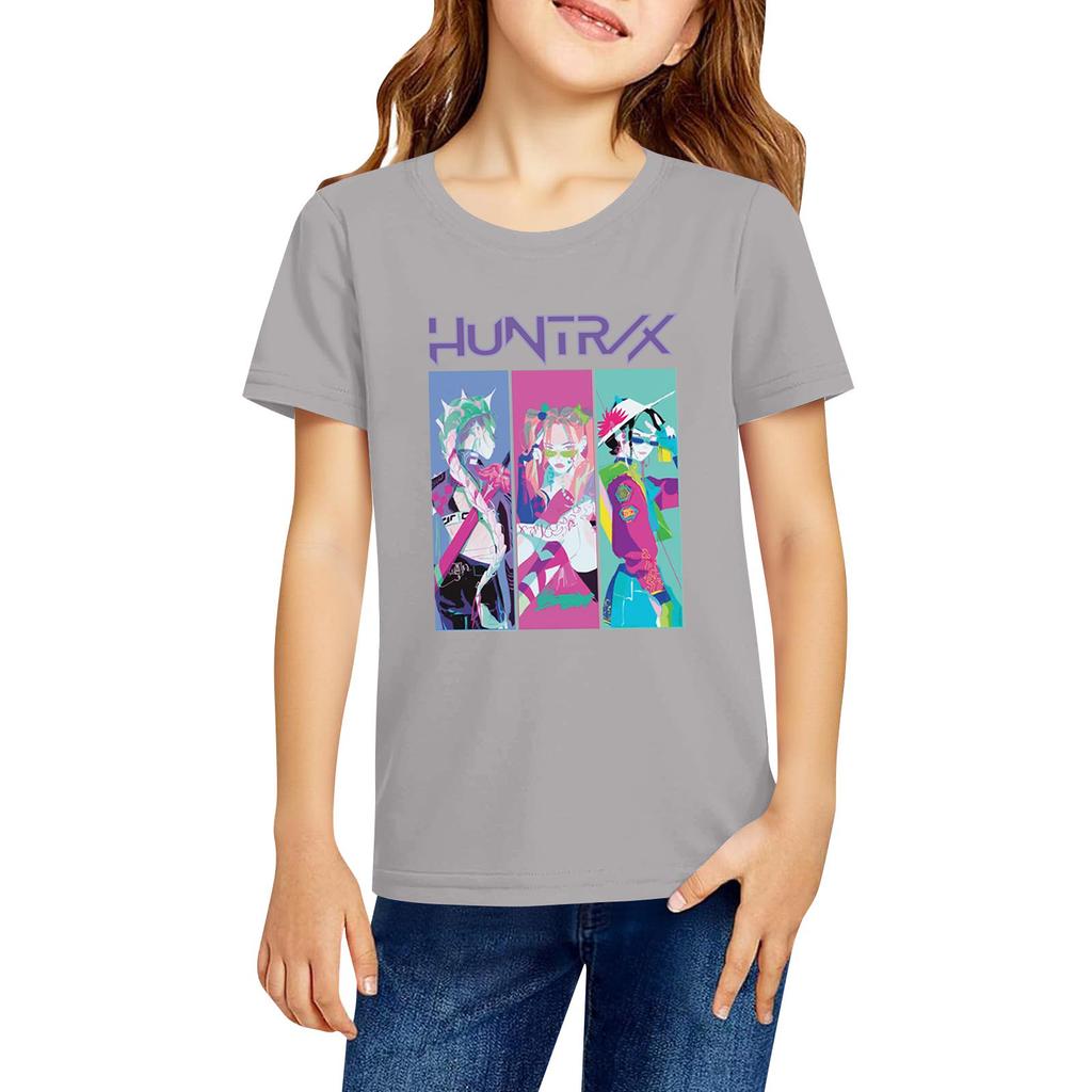 Fashionable Round Neck Short Sleeve Work Clothes Printed Tops For KID Summer Tops