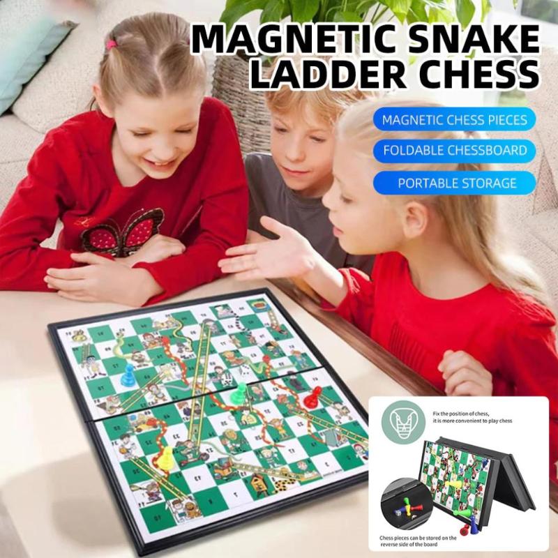 Desktop Foldable Snake Ladder Board And Game Family Chessboard Portable