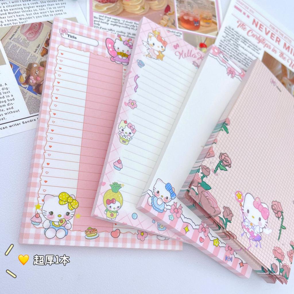 New Hello Kitty Sweet Note Paper 50 Sheets Cute Memo Notepad Portable Notebook for Students Girls School Stationery