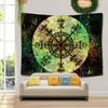 Viking Tapestry Vintage Nordic Mythology Rune Tapestry Abstract Bohemian Datura Tapestries Wall Hanging for Bedroom