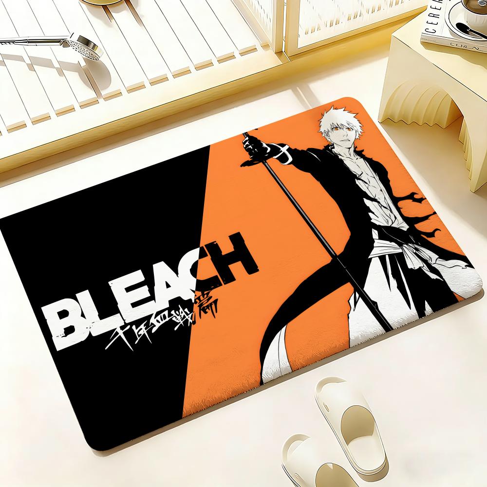 Hot Anime B-Bleach Floor Mat Bedroom Living Room Flannel Door Mat Non-Slip Home Decor 40x60cm