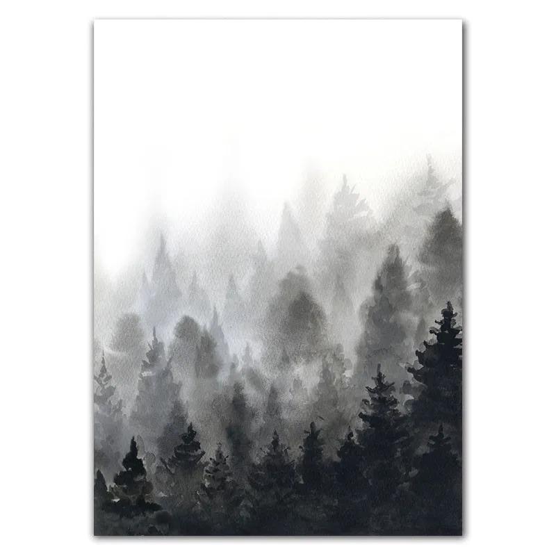 Canvas Painting Desert Waterbuck Art Poster Black White Tree Leafs Forest Nature Wall Art Posters And Prints Wall Pictures