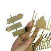 Personlig Umrah Mubarak Hajj Mubarak Bogstav Kagepynt Guld Farve Akryl Kagedekoration Fødselsdagskage Charms