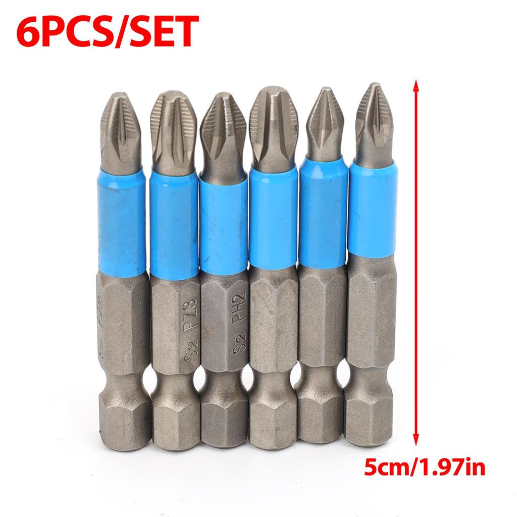 S2 Steel Magnetic Screwdriver Bit 50mm Hex Shank Impact Screw Driver Bits Phillips Electric Screwdriver Drill Bit Power Tools