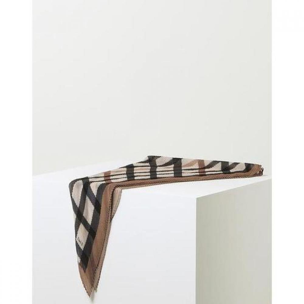 Daks Brown Check Pleats Scarf Dcsc2f517w2