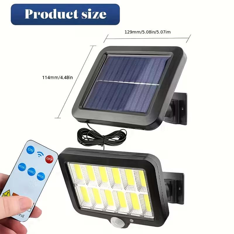 1/2/4PCS 120COB Solar Lights Outdoor with Motion Sensor 3 Modes Waterproof Solar Street Lights for Garden Patio Garage Wall Lamp