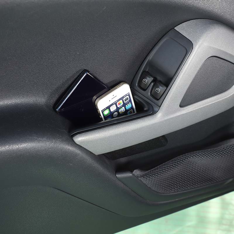 ABS Black For Mercedes Smart 451 Fortwo 2009-2015 Car Door Storage Box Handle Armrest Storage Case Car Interior Accessories