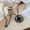 3D Schwarze Saturn-Hüftkette | Leichter Luxus Körperschmuck für Damen-Hüftdekoration